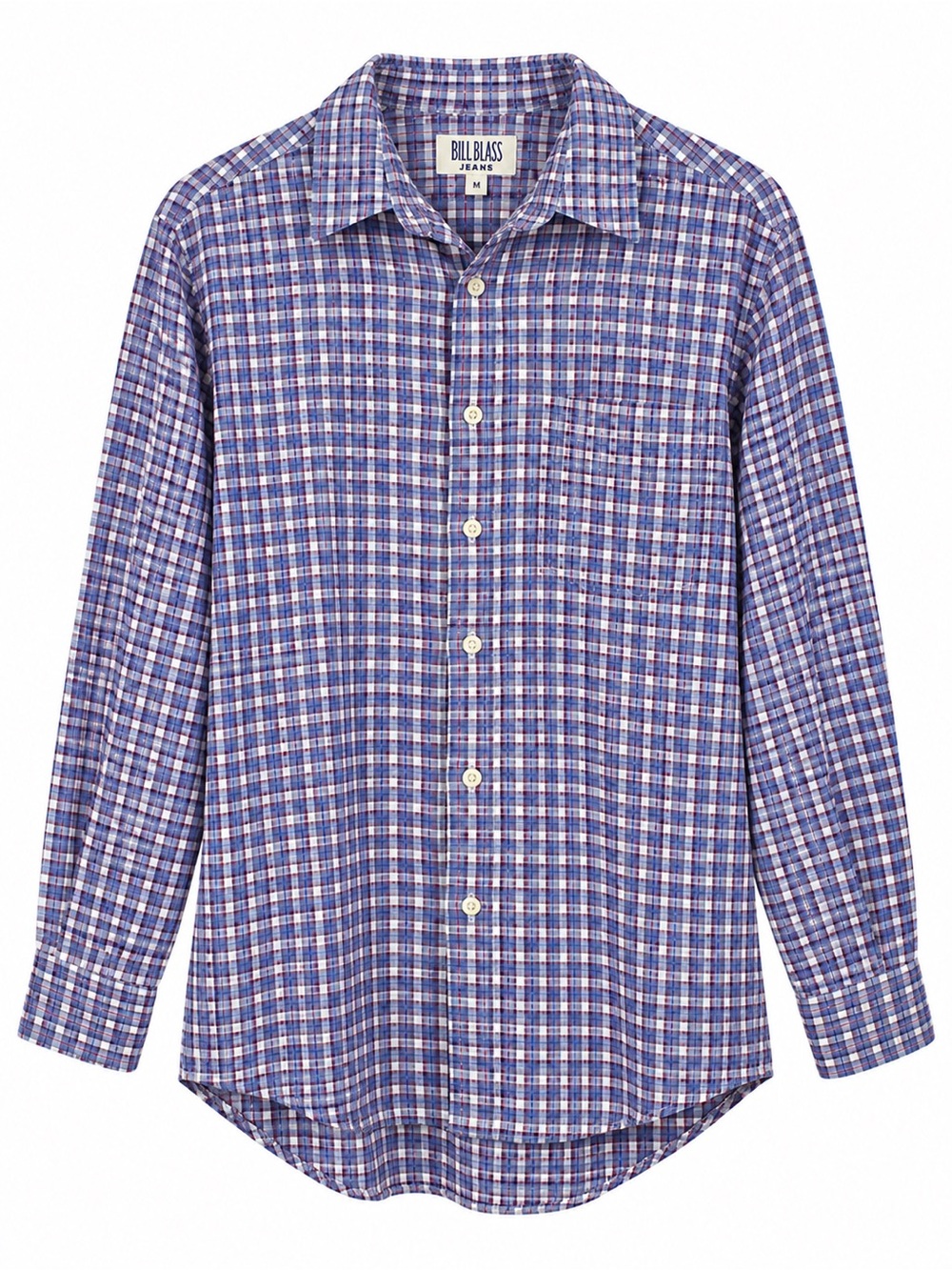 SEO Title:
Bill Blass Jeans Mens Medium Plaid Cotton Button Front Long Sleeve Sh